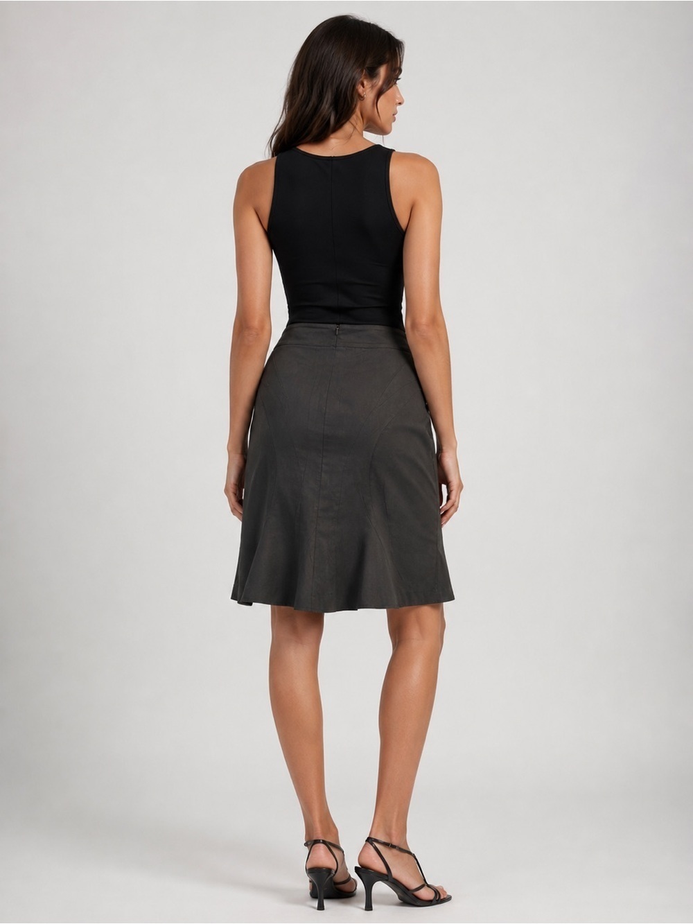 Grace Elements Dark Charcoal Pleated Skirt Women's Size 12